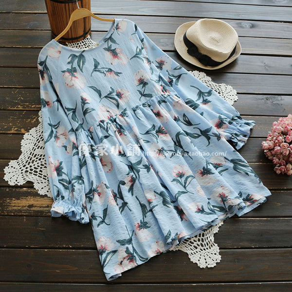 Floral Printed Babydoll Dress 543599905613#3606847776585 543599905613#3606847776587