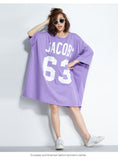 Oversize Graphic Printed Top Dress [Pre-Order] Color:  Purple/Black - One Size