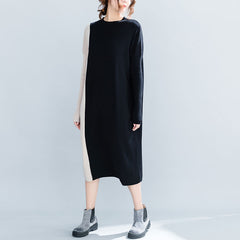 Plus-Size Contrast Knit Dress 578781062898#3836251992422
