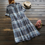 Buttoned Down Plaid Dress