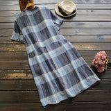 Buttoned Down Plaid Dress