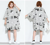 Oversize Abstract Printed Dress [Pre-Order] Color: White - One Size