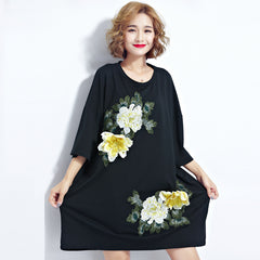 Oversized Embroidery Tops Dress