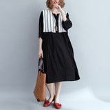 Plus-Size Striped Stitch Dress