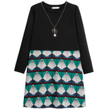 Plus-Size Bottom Print Shift Dress