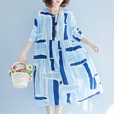 Plus-Size Color Printed Dress