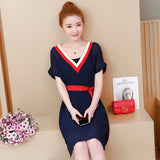 Plus-Size V-Neck Shift Dress