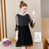 Plus-Size Floral Ruffled Chiffon Dress