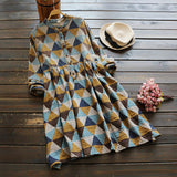 Geometric Print Shirt Dress