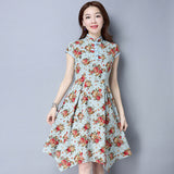 CNY Retro Style Floral Printed Dress