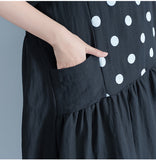 Oversize Dotted A-Line Flare Hem Dress [Pre-Order] Color:  Black - One Size