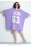 Oversize Graphic Printed Top Dress [Pre-Order] Color:  Purple/Black - One Size