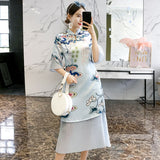 CNY Ethnic Style Embroidered Cheongsam Top Dress