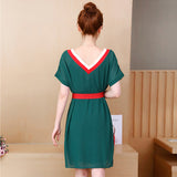 Plus-Size V-Neck Shift Dress