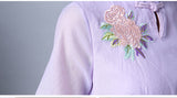CNY Retro Style Embroidery Cheongsam Dress