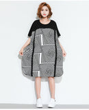 Oversized Abstract Printed Dress [Pre-Order] Color:  Black - One Size
