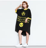 Oversize Irregular Graphic Printed Dress [Pre-Order] Color:  Black - One Size