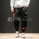 Casual Cargo Jogger Pants [Pre-Order] Color: Black/green - Size: M-5Xl M / Black