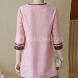 Cny Ethnic Cheongsam Top Dress [Pre-Order] Color: Pink - Size: M-2Xl Dresses