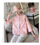 Embroidered Cheongsam Tops [Pre-Order] Color: Pink - Size: S-Xl