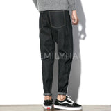 Embroidery Casual Denim Pants [Pre-Order] Color: Black - Size: M-5Xl