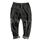 Embroidery Casual Denim Pants [Pre-Order] Color: Black - Size: M-5Xl