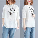 Front Button Embroidery Top [Pre-Order] Color: White - Size: Xl-2Xl Tops
