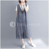 Overall Wrap Summer Dresses [Pre-Order] Color: Gray - Size: L-Xl