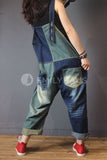 Oversized Contrast Denim Jumpsuits [Pre-Order] Color: Blue - One Size Playsuits &