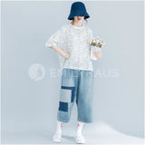 Oversized Geometrical Print Top [Pre-Order] Color: Black/white - One Size / White Tops