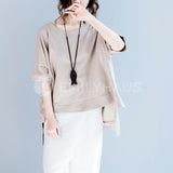 Oversized Irregular Tops [Pre-Order] Color: Beige/white - One Size / Beige