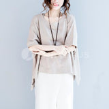 Oversized Irregular Tops [Pre-Order] Color: Beige/white - One Size