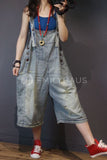 Oversized Nostalgic Denim Jumpsuits [Pre-Order] Color: Blue - One Size Playsuits &