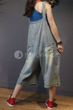 Oversized Nostalgic Denim Jumpsuits [Pre-Order] Color: Blue - One Size Playsuits &