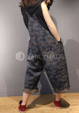 Oversized Retro Print Jumpsuits [Pre-Order] Color: Blue - One Size Playsuits &