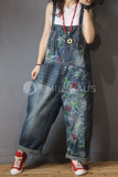 Oversized Retro Print Jumpsuits [Pre-Order] Color: Blue - One Size Playsuits &