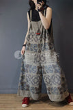 Oversized Retro Printed Jumpsuits [Pre-Order] Color: Browm/green - One Size / Brown Playsuits &