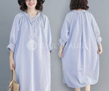 Oversized Shirt Dress [Pre-Order] Color: Blue - One Size Dresses