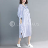 Oversized Shirt Dress [Pre-Order] Color: Blue - One Size Dresses