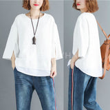 Oversized Split Sleeve Top [Pre-Order] Color: White - One Size Tops