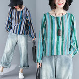 Oversized Stripe Top [Pre-Order] Color: Blue/green - One Size Tops