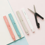 Kawaii Foldable Mini Scissors Creative Solid Color Knife Paper Cutting Stationery Kid Student DIY Hand-cut Tool School Supplies