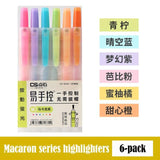 6Pcs/set Retractable Highlighters Refillable Pastel Highlighter Pen Fluorescence Markers for Journaling School Office Supplies