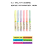 6Pcs/set Retractable Highlighters Refillable Pastel Highlighter Pen Fluorescence Markers for Journaling School Office Supplies