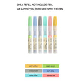 6Pcs/set Retractable Highlighters Refillable Pastel Highlighter Pen Fluorescence Markers for Journaling School Office Supplies