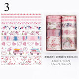 10Pcs/Set Cute Plant Leaves Washi Tape Kawaii Flower Masking Tape Whale Decorative Tape For Sticker Scrapbooking DIY Photo Album