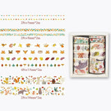 10Pcs/Set Cute Plant Leaves Washi Tape Kawaii Flower Masking Tape Whale Decorative Tape For Sticker Scrapbooking DIY Photo Album