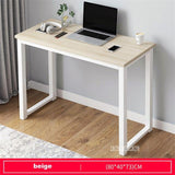 B2783 80/100/120/140cm Modern Manmade Board Steel Frame Office Computer Table Household Economical Large Desktop Study Desk