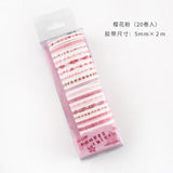 20pcs/pack Multi-color Washi Tape Scrapbooking Decorative Adhesive Tapes Paper Japanese Stationery Sticker