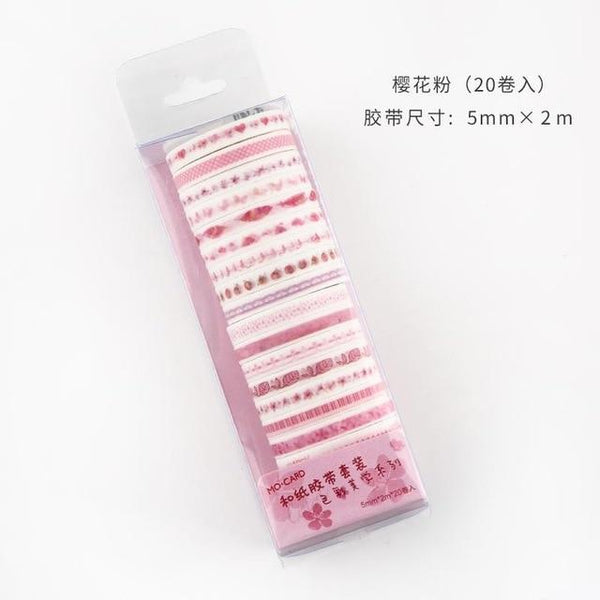 20pcs/pack Multi-color Washi Tape Scrapbooking Decorative Adhesive Tapes Paper Japanese Stationery Sticker